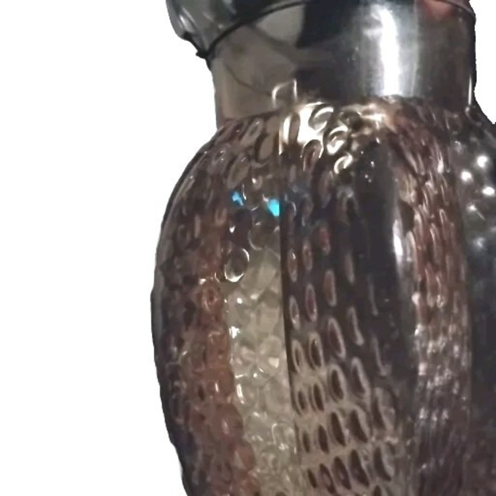 OverJoyed Boutique Pebble‎ Vase Bubble Glass Ruffle Large Light Amber Color @10"